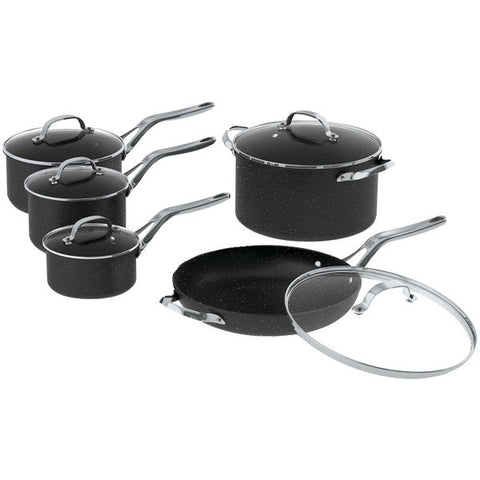 THE ROCK by Starfrit 060319-001-0000 THE ROCK(TM) by Starfrit 10-Piece Cookware Set with Stainless Steel Handles