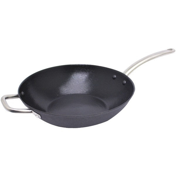 STARFRIT 32154-006-HELP Light Cast Iron Fry Pan with Helper Handle (11")