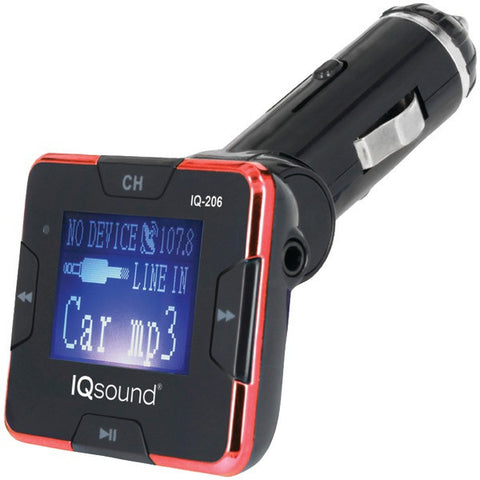 Supersonic IQ-206 RED Wireless FM Transmitter with 1.4" Display (Red)