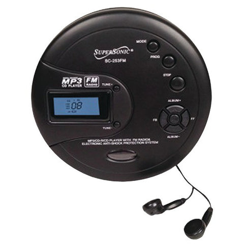Supersonic SC-253FM Personal MP3-CD Player with FM Radio