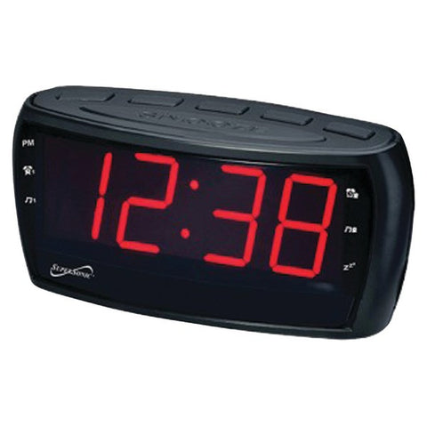 Supersonic SC-379 Digital AM-FM Dual Alarm Clock Radio with Jumbo Digital Display