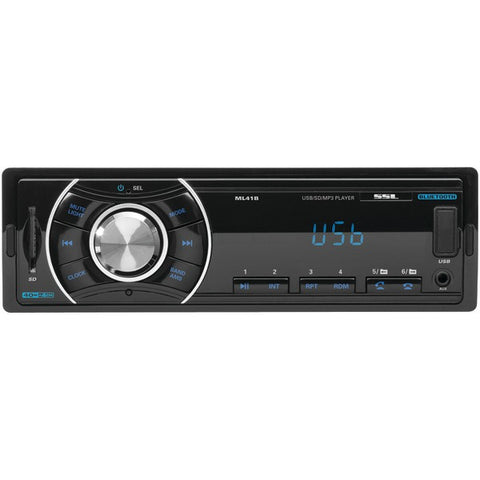 SOUNDSTORM ML41B Single-DIN In-Dash Mechless AM-FM Receiver (With Bluetooth(R) & Remote)