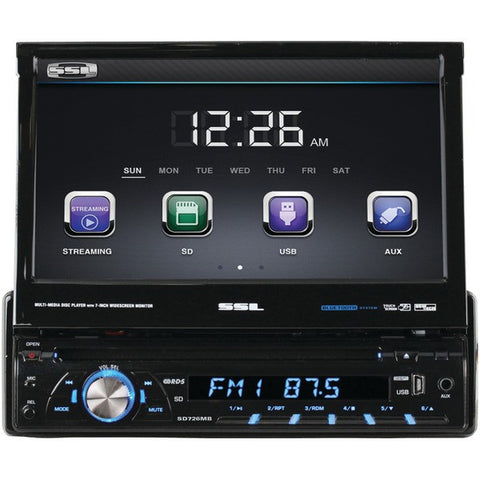 SOUNDSTORM SD726MB 7" Single-DIN In-Dash DVD Receiver with Motorized Touchscreen Digital TFT Monitor (With Bluetooth(R))