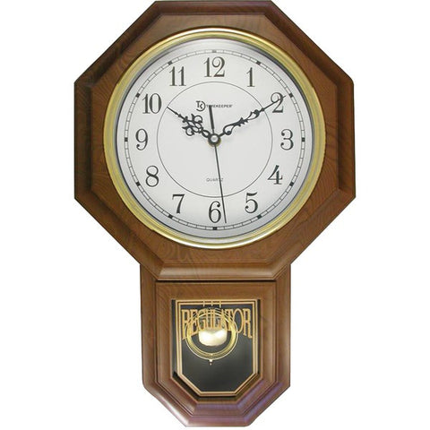 TIMEKEEPER 180WAGM Essex(R) 17" Modern Pendulum Wall Clock (Faux Wood)