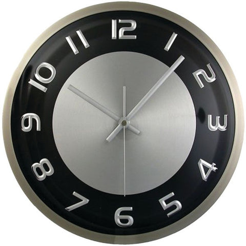 TIMEKEEPER 300RAB 11.5" Round Wall Clock with Brushed Metal Case