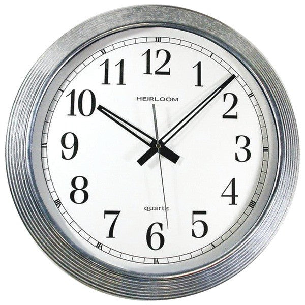 TIMEKEEPER 401ZWA 16" Galvanized Metal Silver Wall Clock