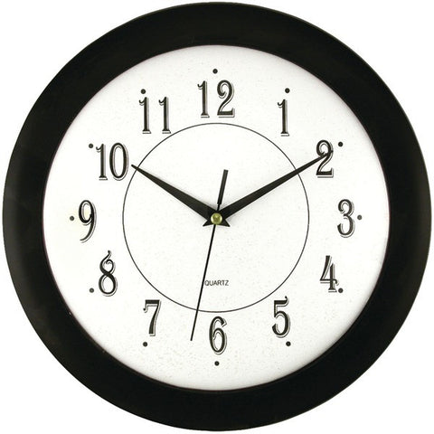 TIMEKEEPER 6424 12" Black Wall Round Wall Clock