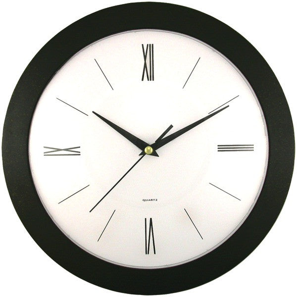 TIMEKEEPER 6437 12" Round Roman Black Wall Clock
