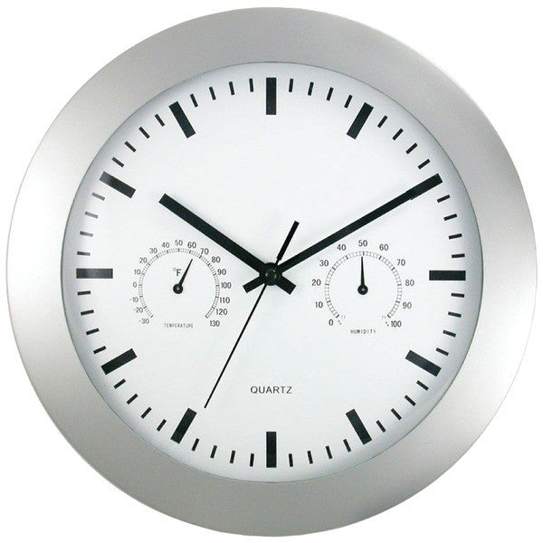 TIMEKEEPER 6989 12" Round Wall Clock & Weather Station