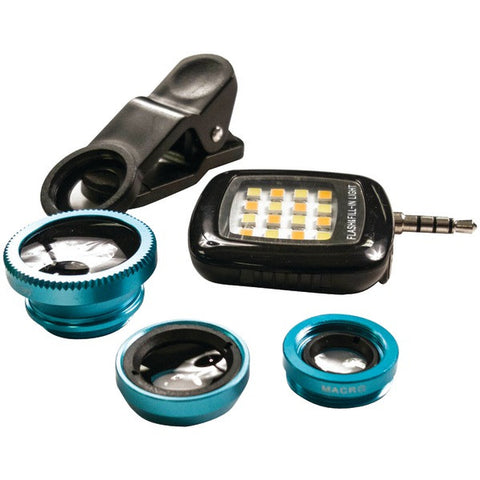 Poser Snap 98500 Mobile 3-in-1 Clip Lens & Photo & 16-LED Light Set