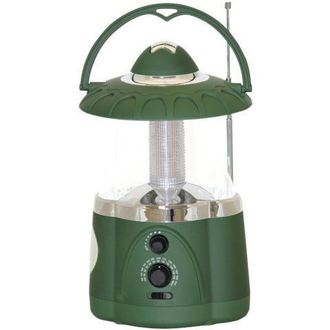 North Point 190485 12-LED Lantern with 4-LED Flashlight & AM-FM Radio (Green)