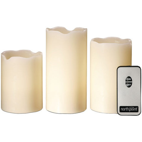 North Point GM8236 3-Piece LED Flicker Candle Set