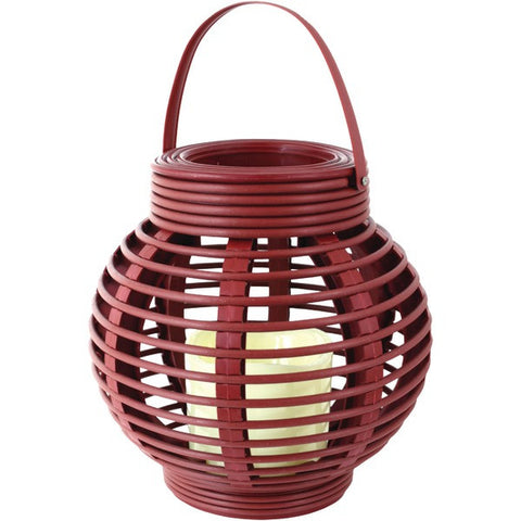 North Point GM8276 Rattan Basket LED Candle (Red)