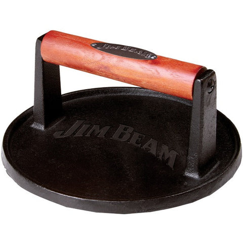 JIM BEAM JB0158 Cast Iron Burger Press with Wood Handle