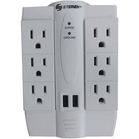 STEREN BL-905-120 6-Outlet Swivel Surge Protector with 2 USB Ports