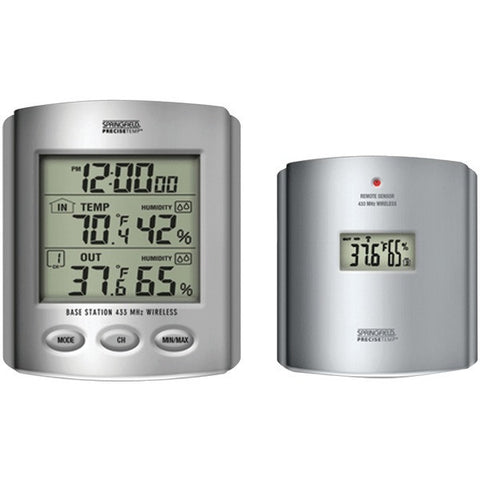 TAYLOR 91756 Wireless Thermometer with Indoor-Outdoor Humidity & Clock