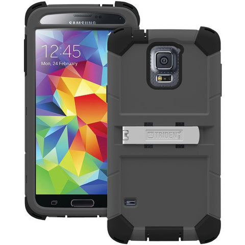 TRIDENT KN-SSGXS5-GY000 Samsung(R) Galaxy S(R) 5 Kraken(R) A.M.S. Series Case with Belt Clip Holster (Gray)