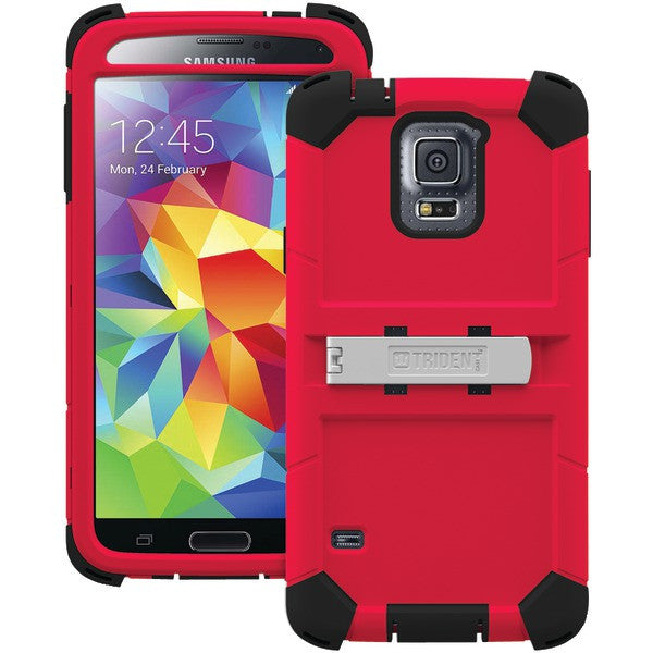 TRIDENT KN-SSGXS5-RD000 Samsung(R) Galaxy S(R) 5 Kraken(R) A.M.S. Series Case with Belt Clip Holster (Red)