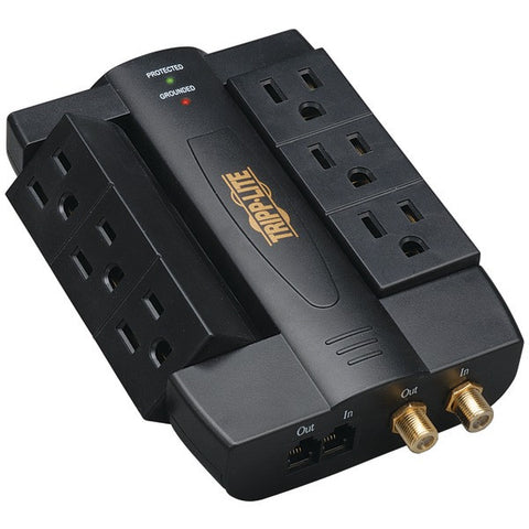 TRIPP LITE HTSWIVEL6 6-Outlet Swivel Surge Protector (Coaxial & Telephone Protection)