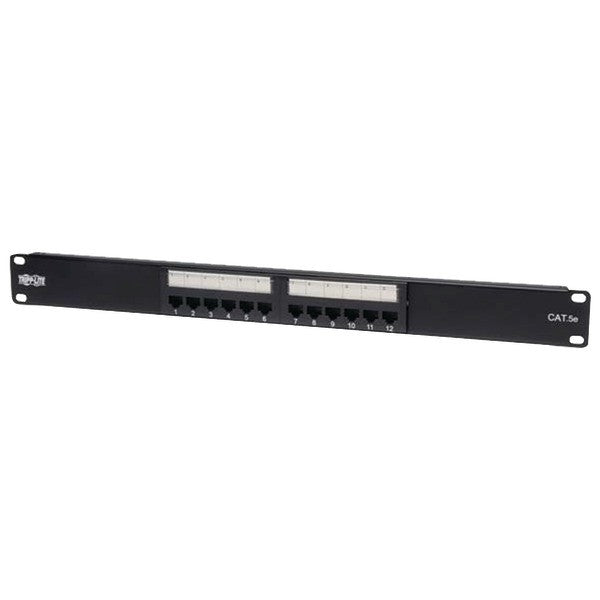 TRIPP LITE N052-012 CAT-5E Rack-Mount Patch Panel, 1U (12 Ports)