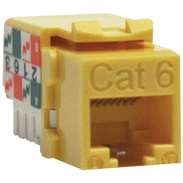 TRIPP LITE N238-001-YW CAT-6-CAT-5E 110-Style Punch-down Keystone Jack (Yellow)