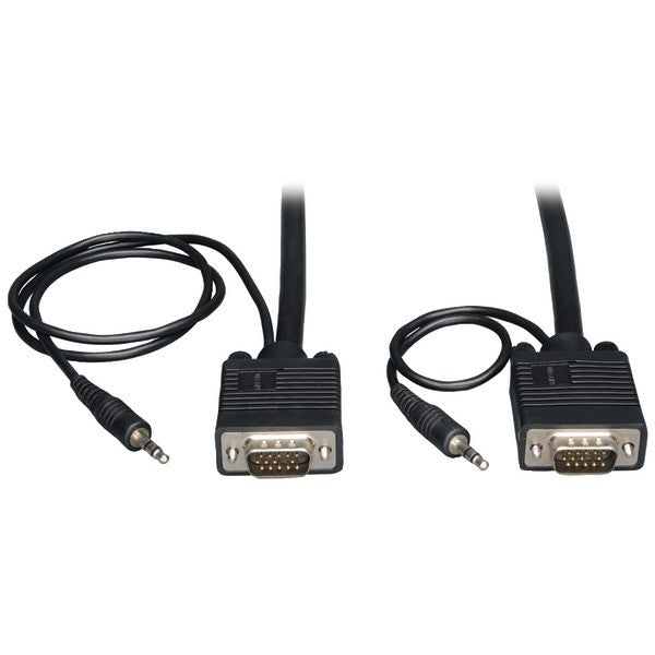 TRIPP LITE P504-025 SVGA High-Resolution Coaxial Monitor Cable with RGB Coaxial & Audio, 25ft