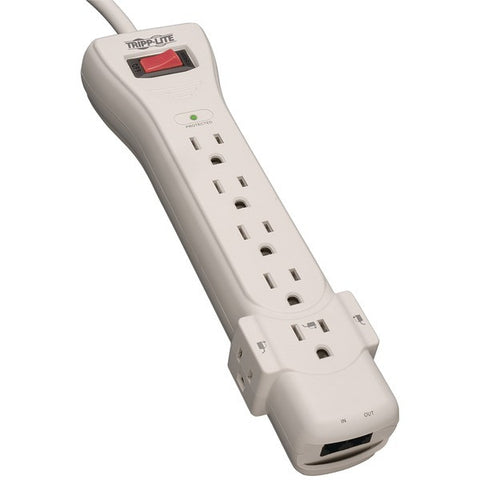 TRIPP LITE SUPER6TEL 7-Outlet Surge Protector (Telephone & DSL Protection, 6ft cord)