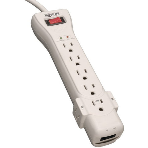 TRIPP LITE SUPER7TEL 7-Outlet Surge Protector (Telephone Protection, 7ft cord)