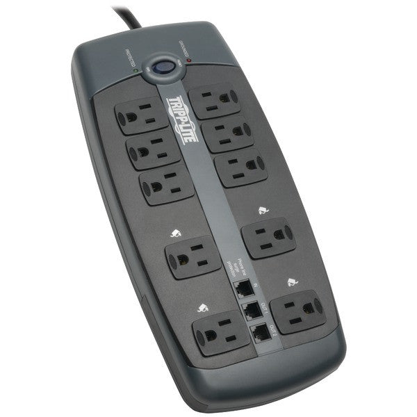 TRIPP LITE TLP1008TEL 10-Outlet Surge Protector with Telephone Protection (without Coaxial Protection)