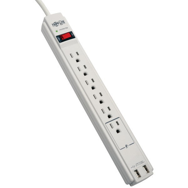 TRIPP LITE TLP606USB 6-Outlet Surge Protector with 2 USB Ports