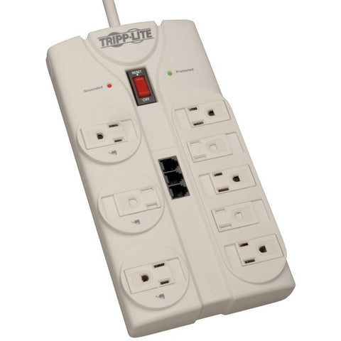TRIPP LITE TLP808TEL 8-Outlet Surge Protector (2,160 Joules; 8ft cord; Telephone-modem-fax protection; $75,000 Ultimate Lifetime Insurance)