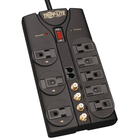 TRIPP LITE TLP810SAT 8-Outlet Surge Protector (3,240 Joules; 10ft cord; Telephone-fax-modem-coaxial protection; $250,000 Ultimate Lifetime Insurance)