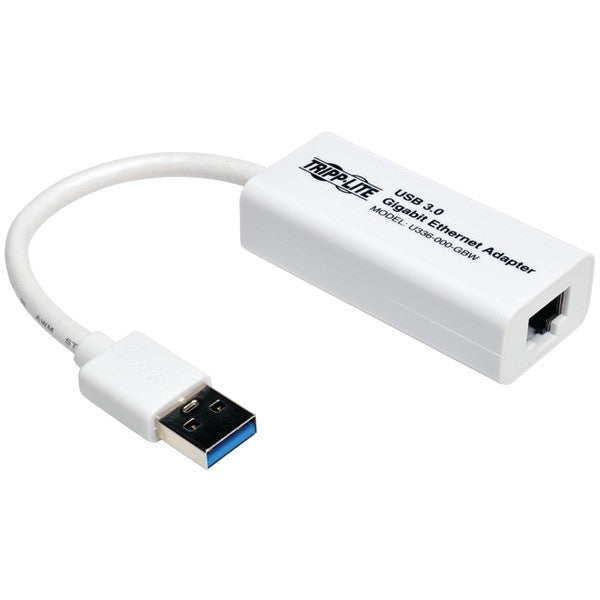 TRIPP LITE U336-000-GBW USB 3.0 SuperSpeed to Gigabit Ethernet NIC Network Adapter, White