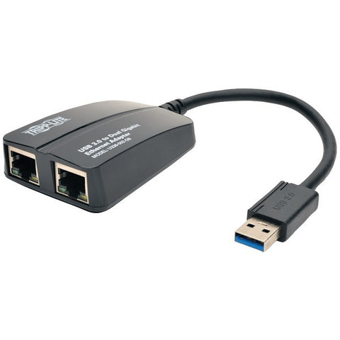 TRIPP LITE U336-002-GB USB 3.0 SuperSpeed to Dual-Port Gigabit Ethernet Adapter