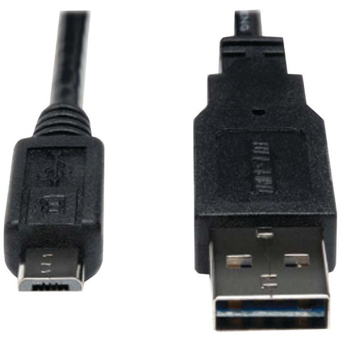 TRIPP LITE UR050-003-24G USB 2.0 Reversible A Male to Micro B Male Charging Cable, 3ft