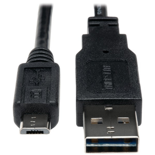 TRIPP LITE UR050-003 A-Male to Micro B-Male Reversible USB 2.0 Cable, 3ft