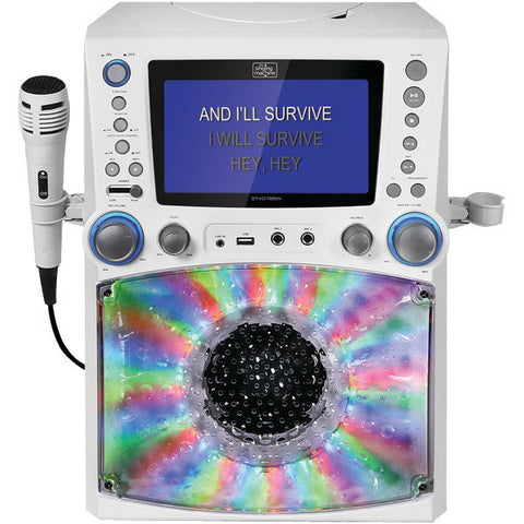 THE SINGING MACHINE STVG785W Classic Series CD-CD+G-MP3+G Karaoke Player with Lights