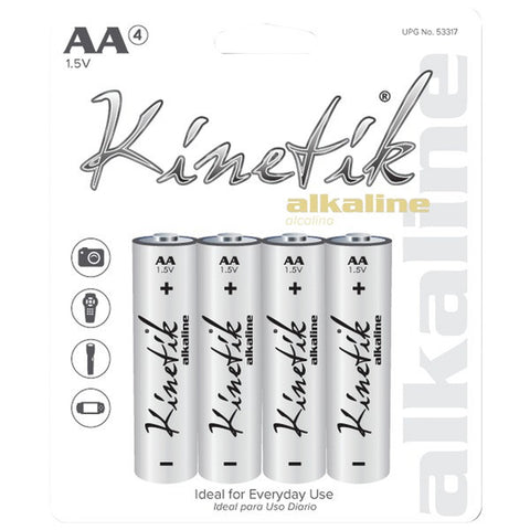 KINETIK 53317 Alkaline Batteries (AA, Carded, 4 pk)