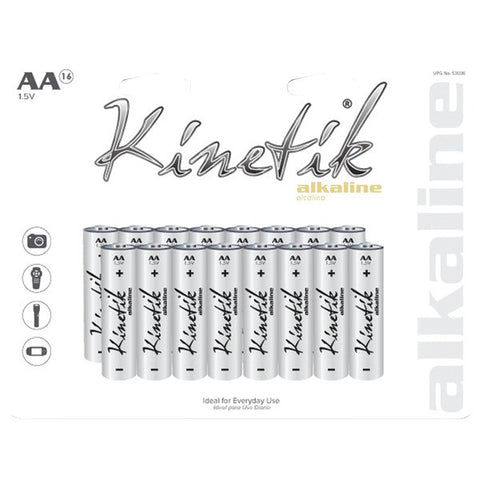 KINETIK 53336 Alkaline Batteries (AA, 16 pk)