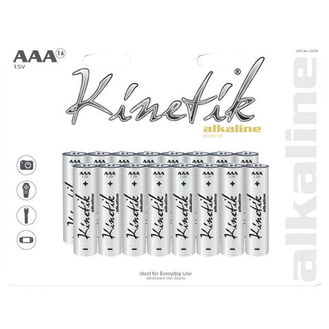 KINETIK 53339 Alkaline Batteries (AAA, 16 pk)