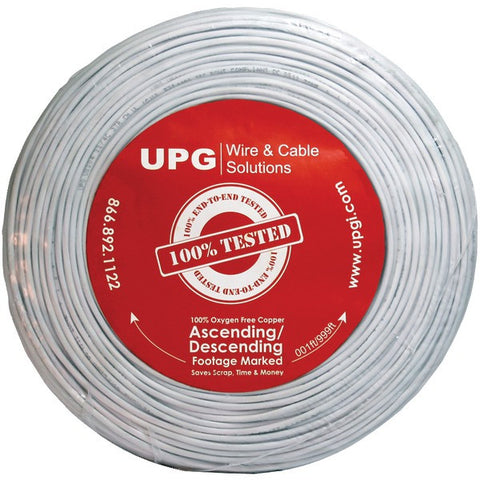 UPG 77034 22-Gauge, 4-Conductor Alarm White Cable, 500ft Coil Pack (Stranded)