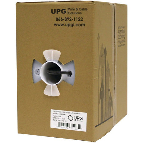 UPG 77123 RG6 CCS Quad-Shield Cable, 500ft (Black)