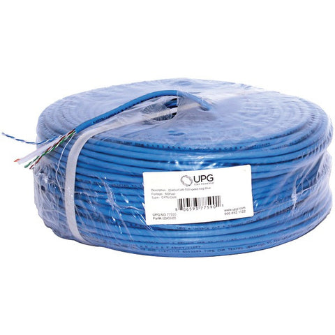 UPG 77590 23-Gauge CAT-6 Cable, 500ft (Blue Jacket)