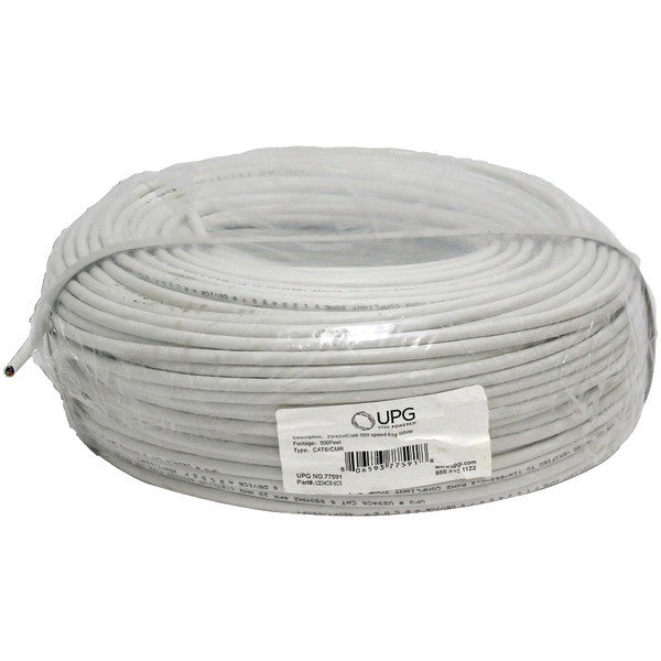 UPG 77591 23-Gauge CAT-6 Cable, 500ft (White Jacket)