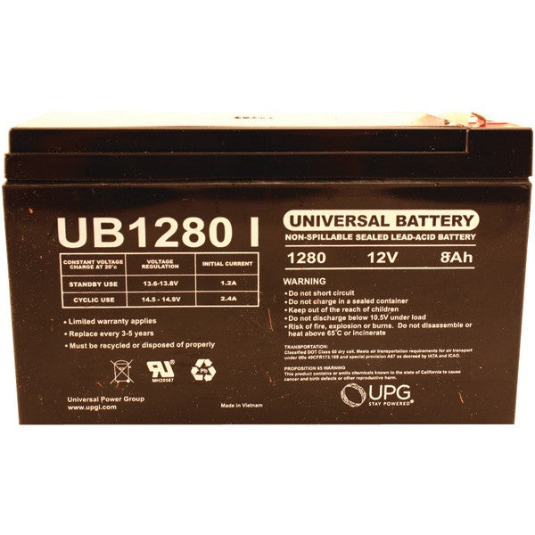 UPG 85989-D5779 Sealed Lead Acid Batteries (12V; 8Ah; .250 Tab Terminals; UB1280F2)