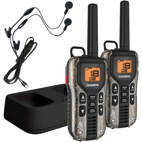 UNIDEN GMR4088-2CKHS 40-Mile 2-Way FRS-GMRS Radios with Headsets (Realtree(R) Camo; NiMH Batteries)
