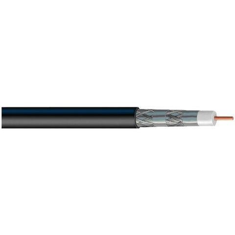 VEXTRA V621QWB - V621QB Quad-Shield RG6 Solid Copper Coaxial Cable, 1,000ft (Black)