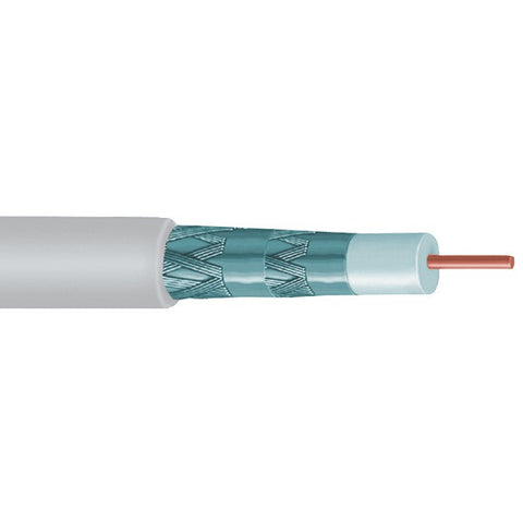 VEXTRA V621QWB - V621QB Quad Shield RG6 Solid Copper Coaxial Cable, 1,000ft (White)