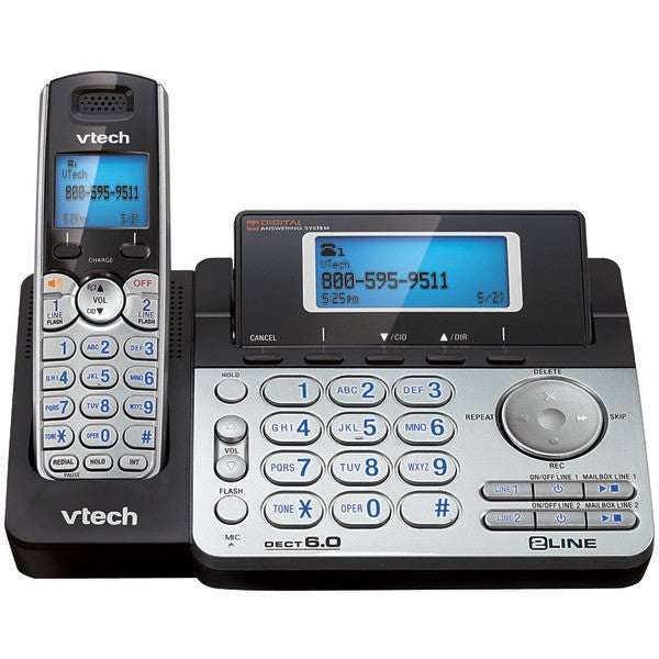 VTECH DS6151 DECT 6.0 Cordless 2-Line Phone System with Digital Answering System (Single-Handset System)