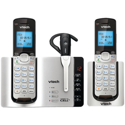 VTECH DS6671-3 DECT 6.0 Connect-to-Cell(TM) 2-Handset Phone System & Cordless Headset (2 Handset)
